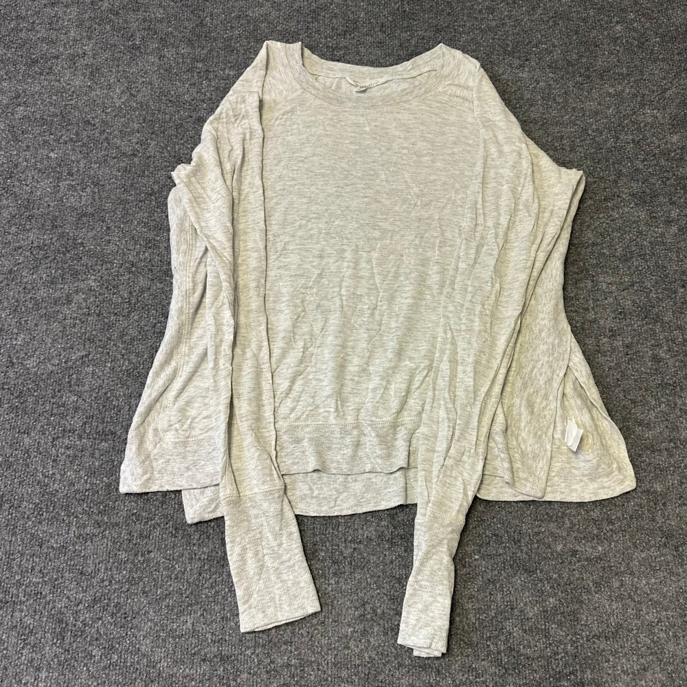 Athleta Top Womens Size M Gray Modal Spandex Long Sleeve Relaxed USA Made